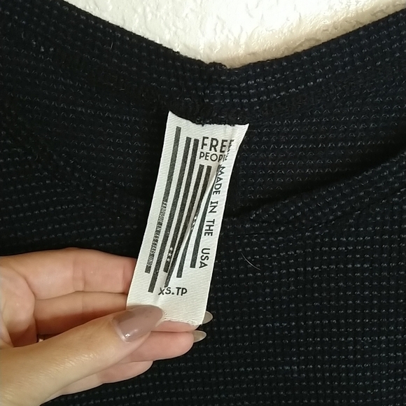 free People short sleeve thermal top split back sz xs - Picture 5 of 6